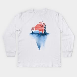 Japan Watercolor Kids Long Sleeve T-Shirt